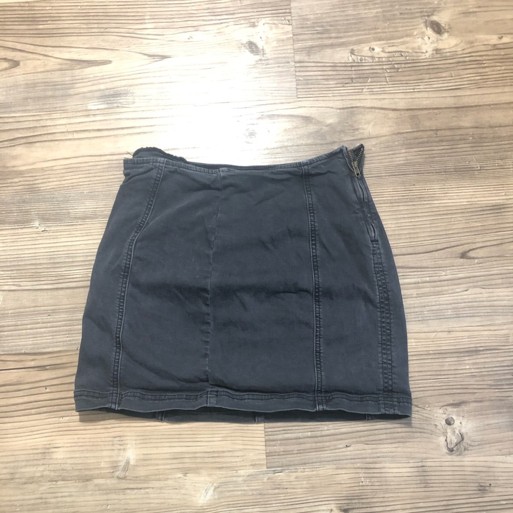 black denim miniskirt